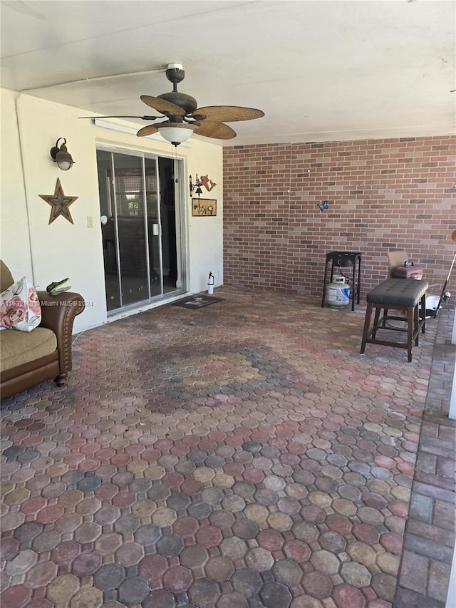 view of patio / terrace with ceiling fan