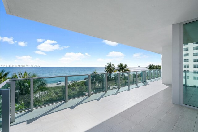 balcony with a water view