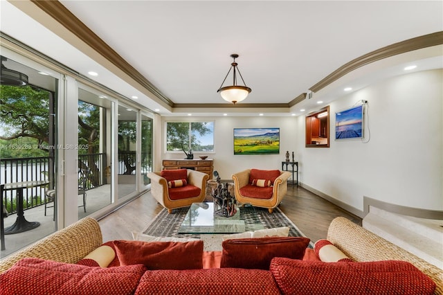 interior space featuring a tray ceiling