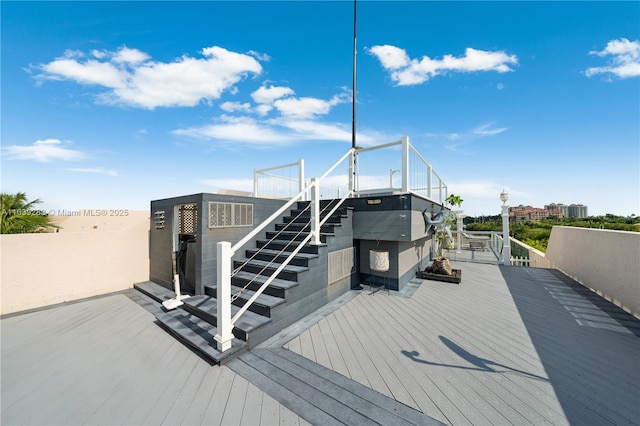 wooden deck with stairs