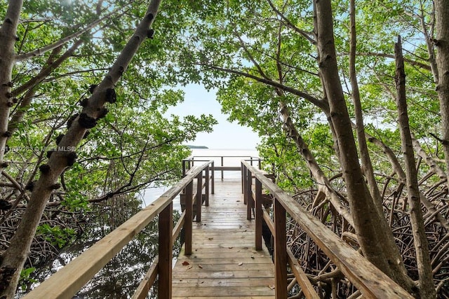 view of dock area