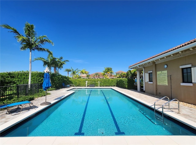 view of pool with a patio area