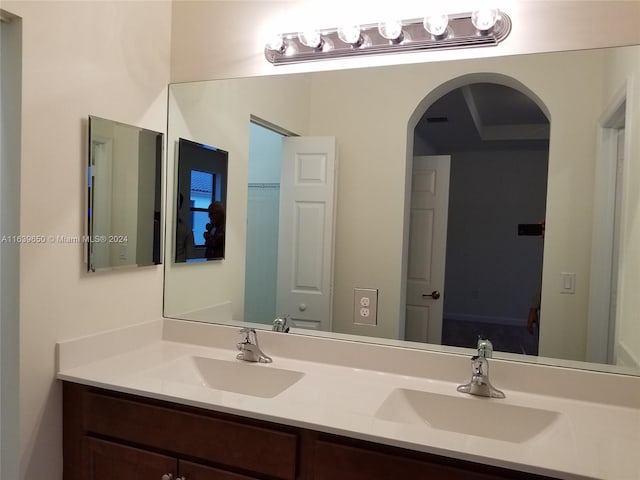 bathroom featuring double sink vanity