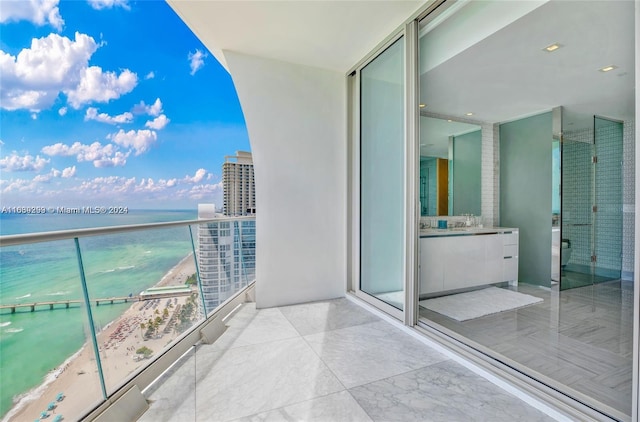 balcony with a water view