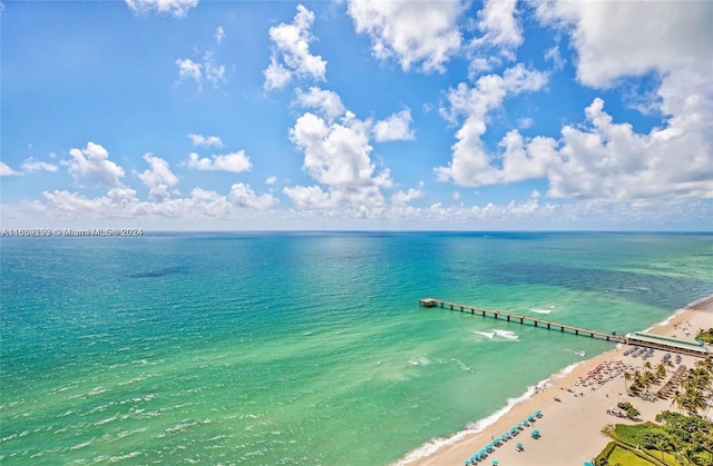 water view featuring a beach view