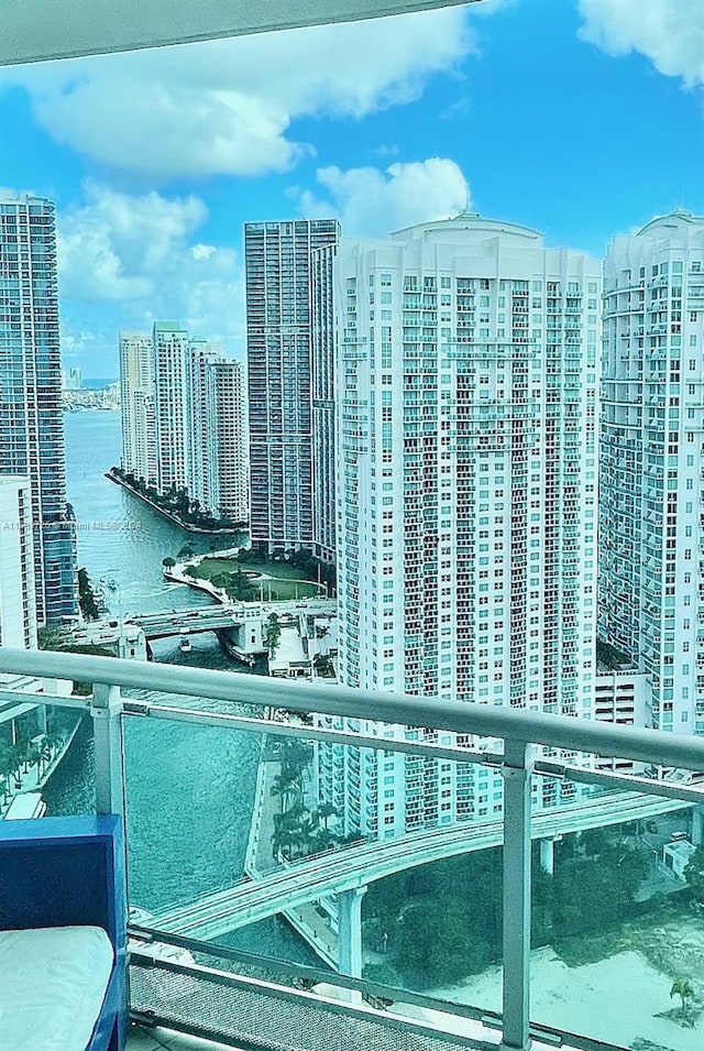 balcony with a water view