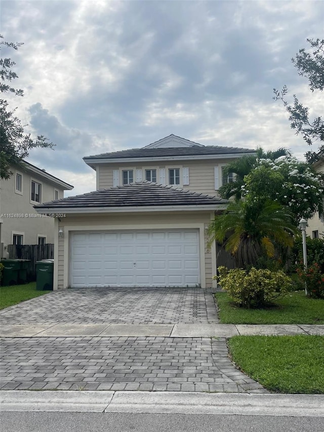 view of front of home featuring a garage