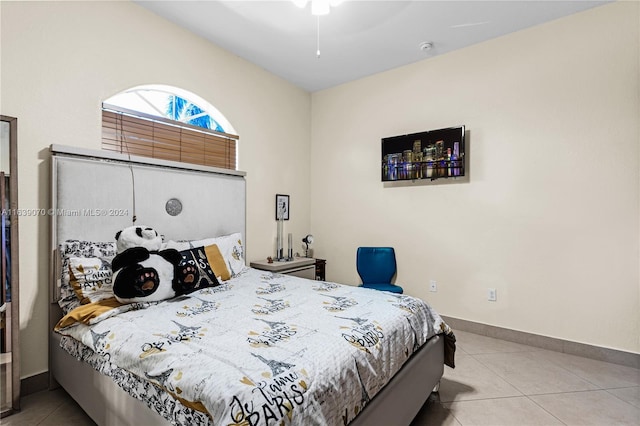 view of tiled bedroom