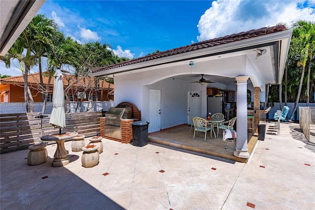 view of patio / terrace with ceiling fan