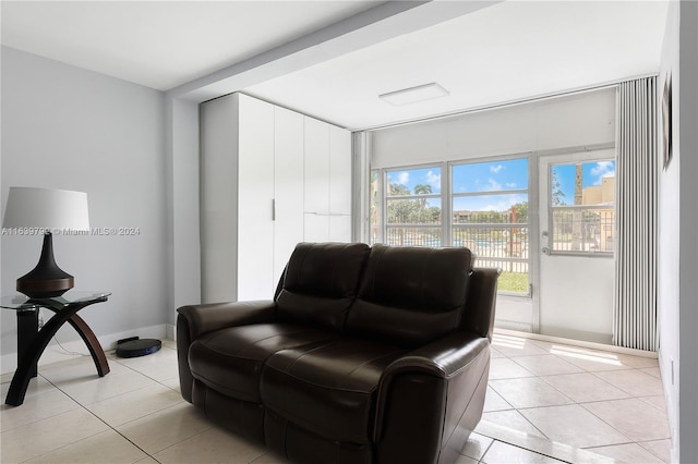 view of tiled living room