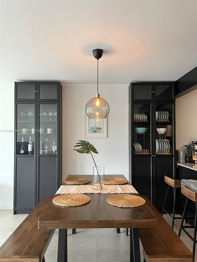 view of tiled dining area