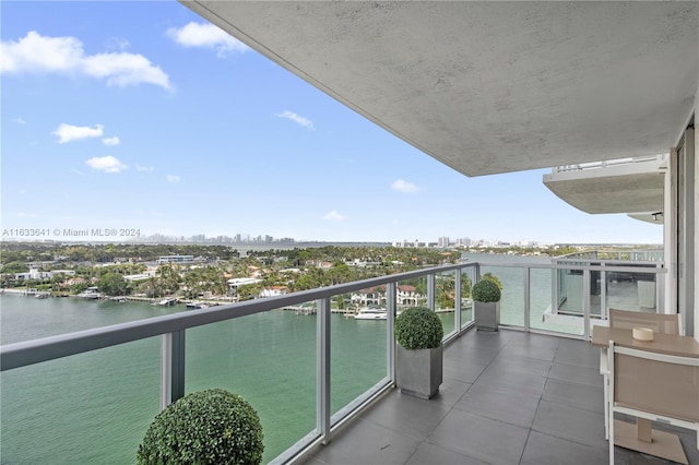 balcony with a water view