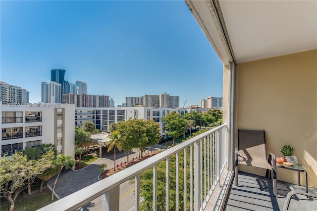 balcony with a city view