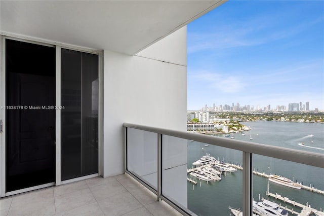 balcony with a water view