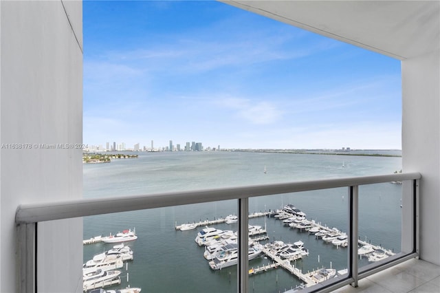 balcony with a water view