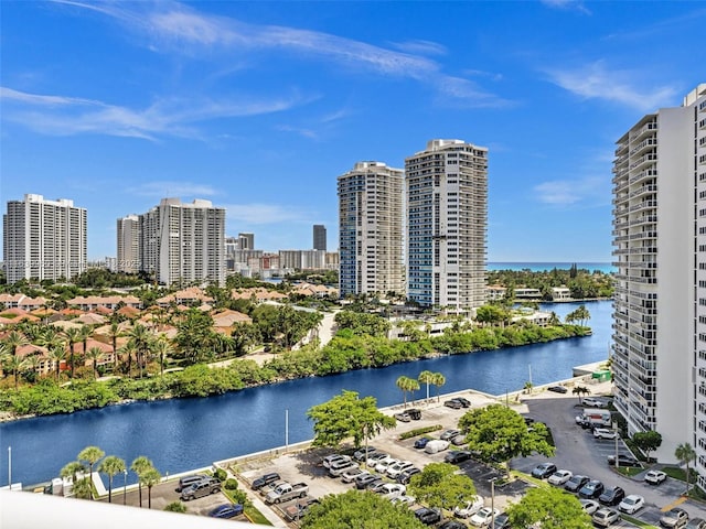 property view of water with a view of city