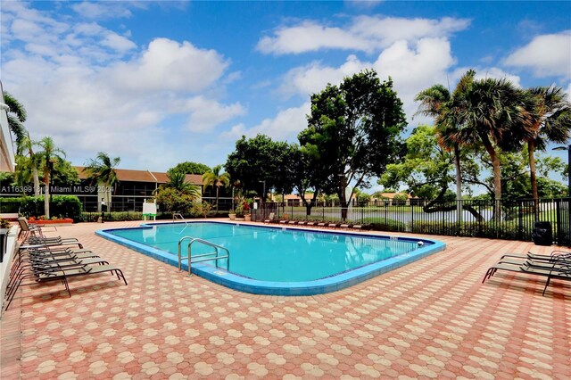 view of pool featuring a patio area