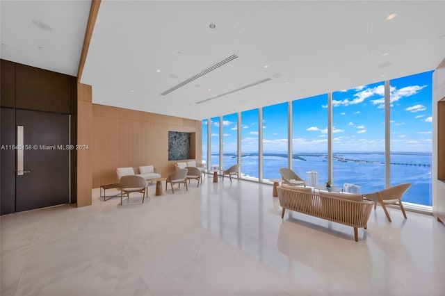 300 Biscayne Blvd Way Unit 2009, Miami, FL 33131 - interior space with expansive windows and a water view