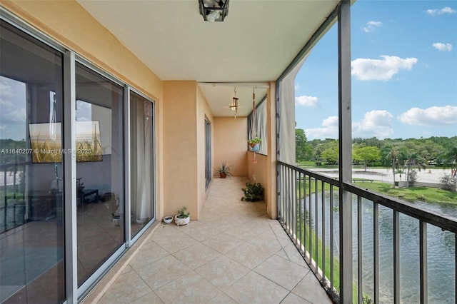 balcony with a water view