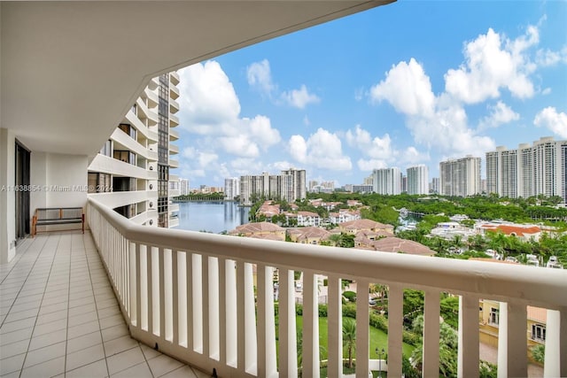 balcony with a water view