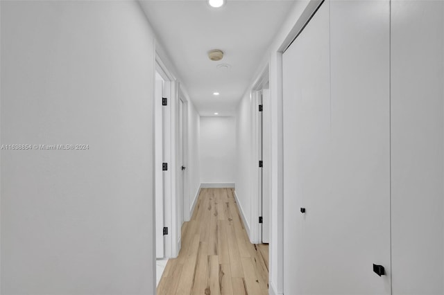 hall featuring light wood-type flooring