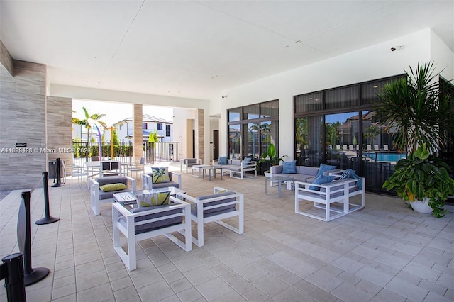 view of patio with an outdoor hangout area