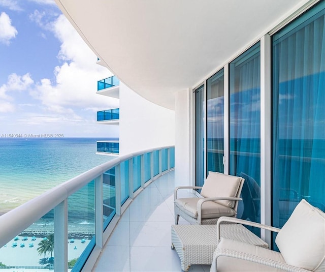 balcony with a water view