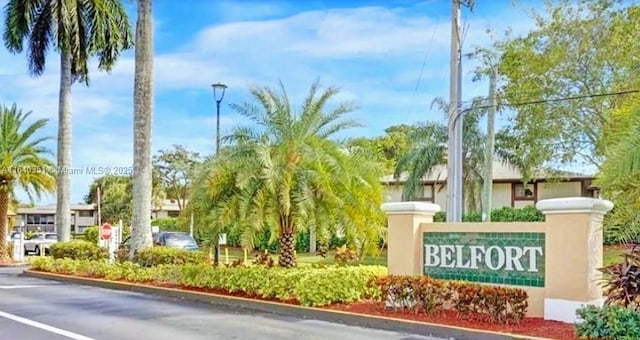 view of community sign