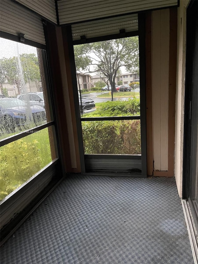 view of unfurnished sunroom