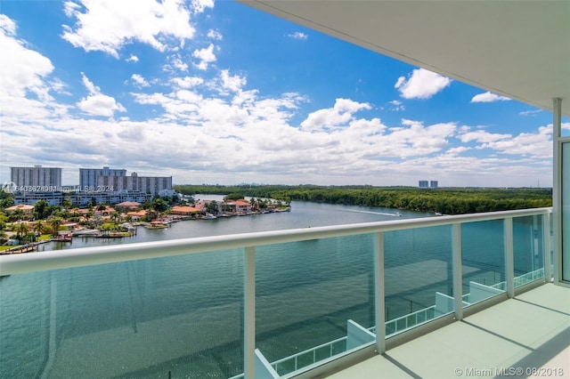 balcony with a water view