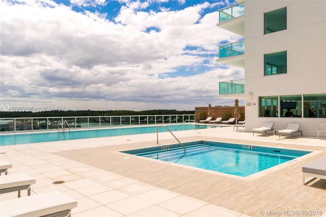 view of pool featuring a patio area