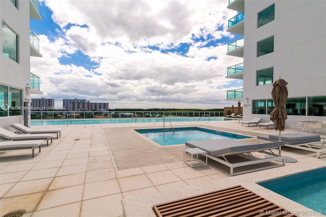 view of pool with a patio area