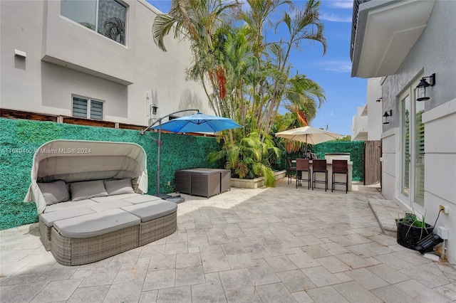 view of patio with an outdoor hangout area