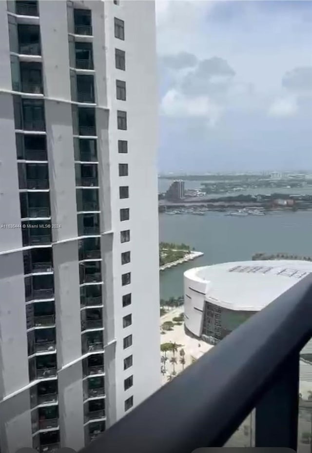 balcony with a water view