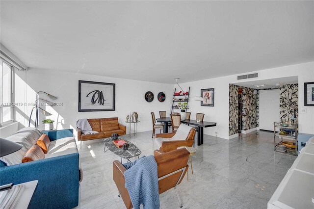 view of tiled living room