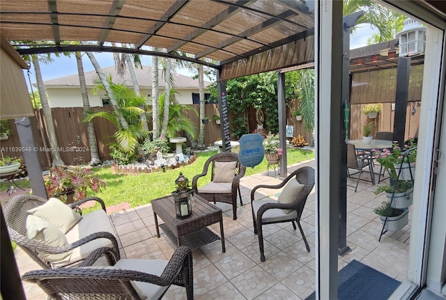 view of patio / terrace featuring a pergola