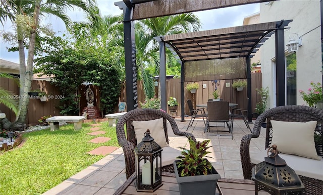 view of patio with a pergola