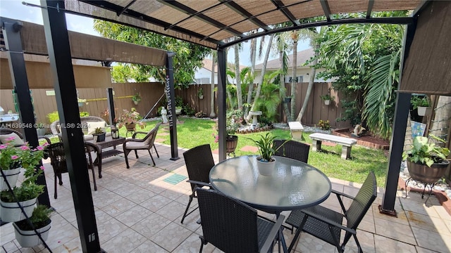 view of patio with a pergola