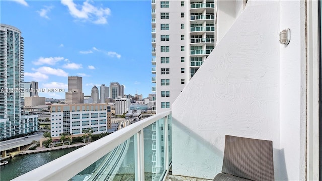 balcony with a water view