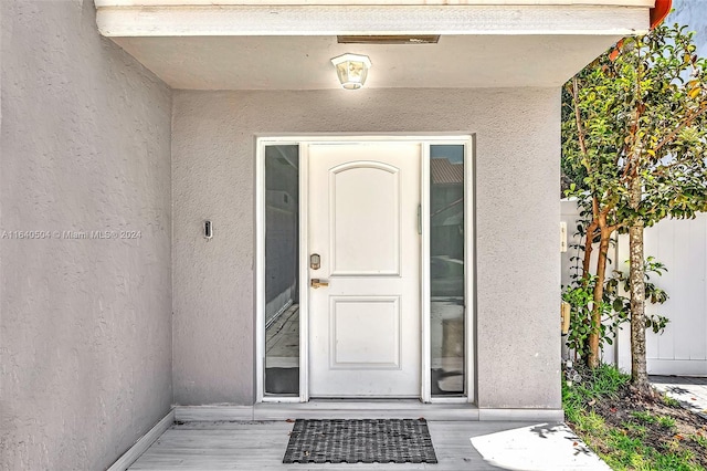 view of doorway to property