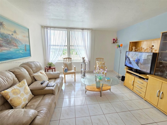 view of tiled living room