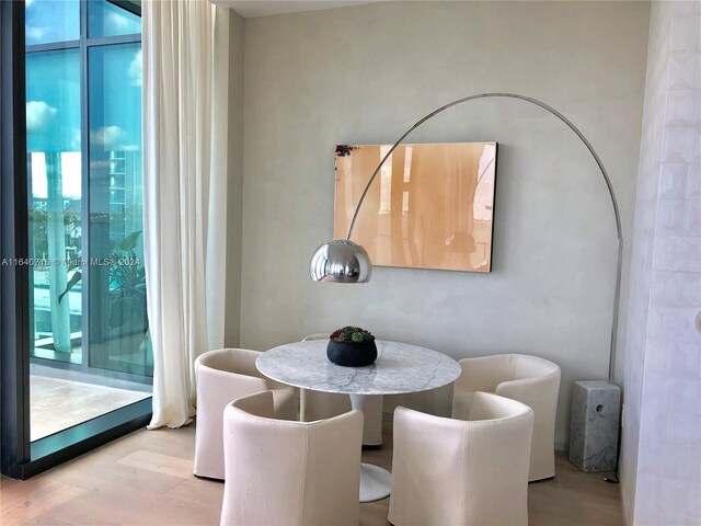 dining room featuring light hardwood / wood-style floors