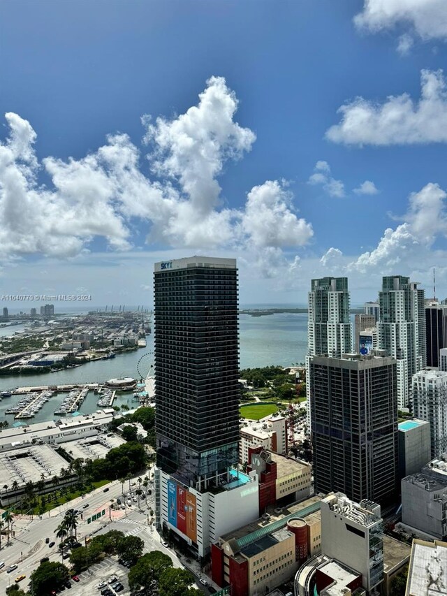 city view with a water view