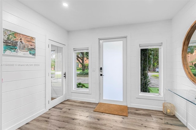 foyer featuring light hardwood / wood-style flooring