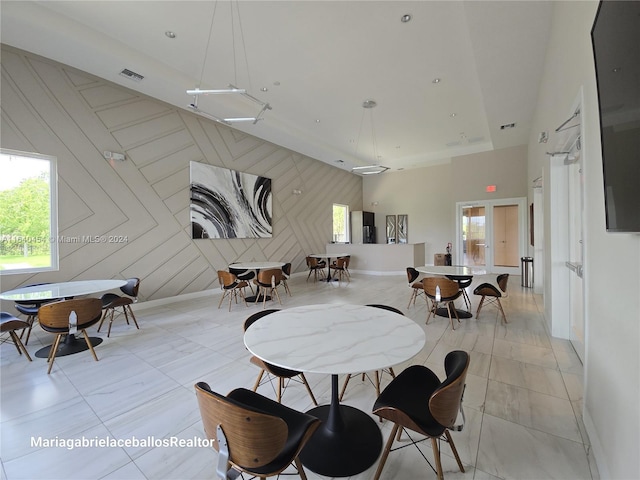 dining room featuring light tile patterned floors