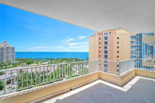 balcony with a water view