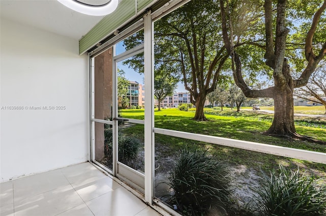 view of unfurnished sunroom