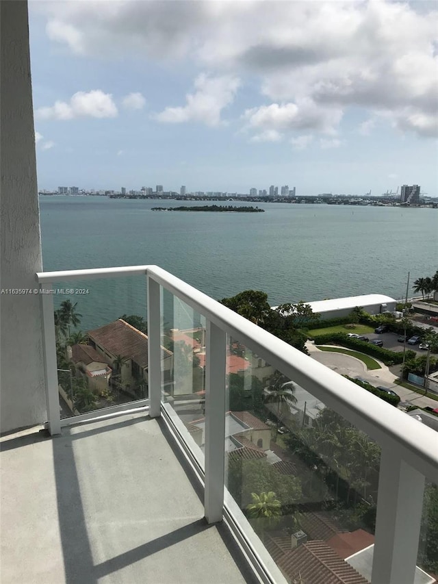 balcony with a water view