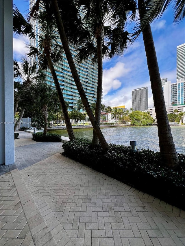 601 NE 27th St Unit 1206, Miami, FL 33137 - view of property's community with a water view, a view of city, and a patio