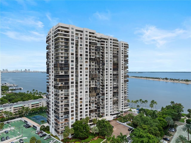 view of property with a water view